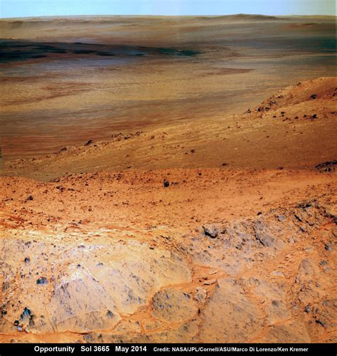 Opportunity Overlooks Ridge For Spectacular Vista Of Vast Martian