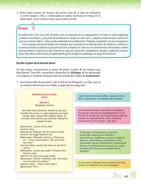 Lengua Materna Español Tercero Telesecundaria 2022 2023 Página 107 De