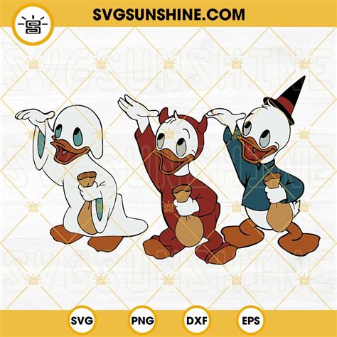 Huey Dewey And Louie Halloween Svg Png Dxf Eps Cut Files For Cricut