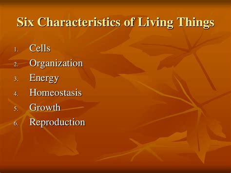 Characteristics Of Living Things