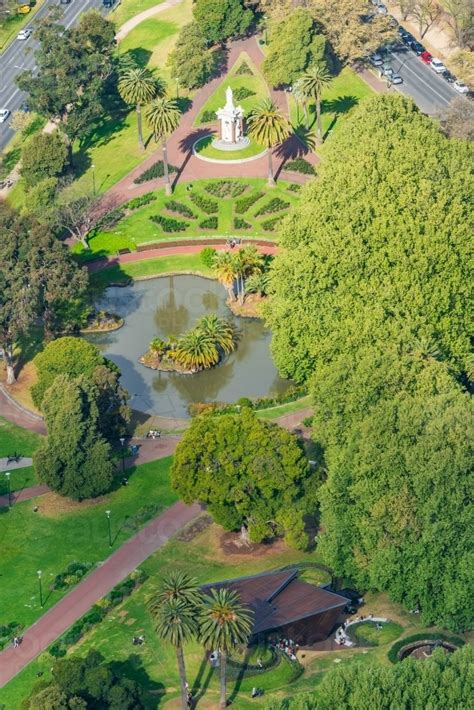 Image Of Aerial View The Royal Botanic Gardens In Melbourne Austockphoto