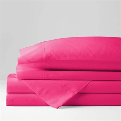 Hot Pink Sheet Set Comfy Solid Sateen California King Sheet Sets