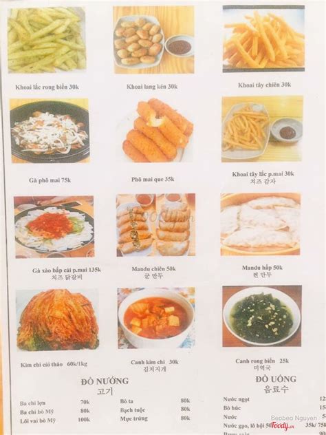 Nguyet Moon Seul Food ở Thị Xã Từ Sơn Bắc Ninh Menu Thực đơn And Giá