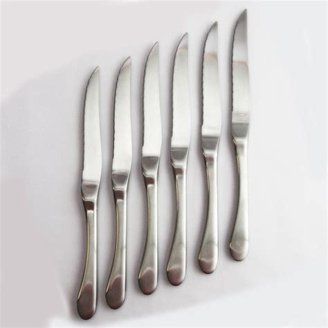 Stainless Steel Steak Knife 6 Piece Set Gloss Knork Touch Of Modern