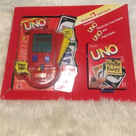 Uno Electronic Handheld Travel Card Game Mattel 1999 Model 68877 For