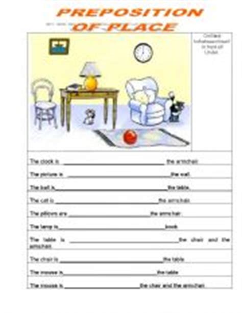 english worksheets prepositions  place worksheets page