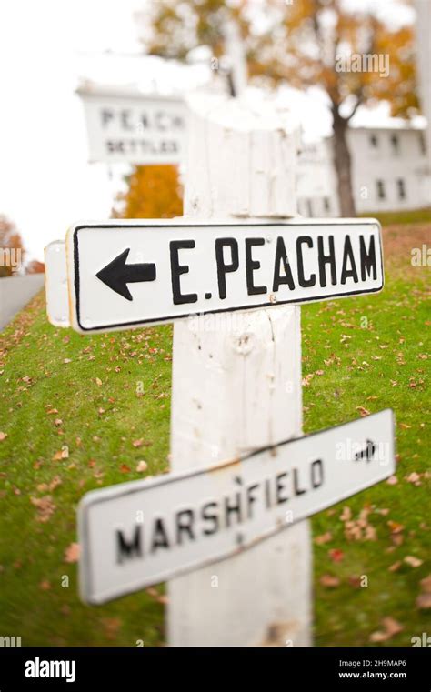 Directional Road Signs Peacham Vermont Usa Stock Photo Alamy