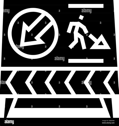 Road Construction Sign Glyph Icon Vector Illustration Stock Vector
