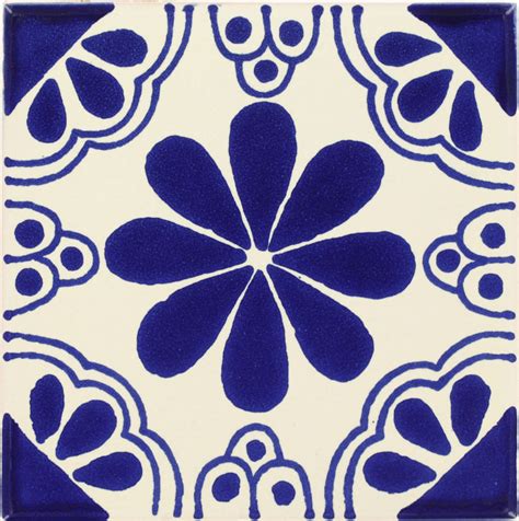 Mexican Talavera Ceramic Decorative Tile Blue Isabel Casa Tile®
