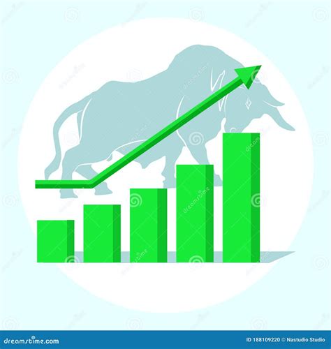 Upward Trend Graph And Bull Market Stock Market Up Trend Stock Vector