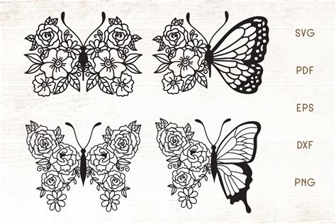 Flower Butterfly SVG - Vector (758861) | SVGs | Design Bundles