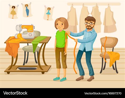 Colorful Tailor Shop Template Royalty Free Vector Image