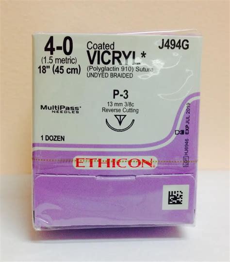 Ethicon J494g Coated Vicryl Polyglactin 910 Suture