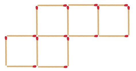 2 Matchsticks 4 Squares Puzzle Prime