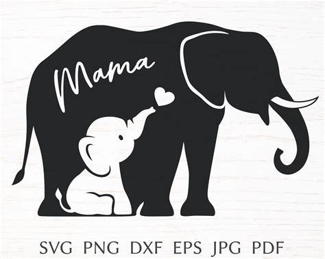 Mom And Baby Elephant Svg Cut File For Cricut Mama Svg Etsy