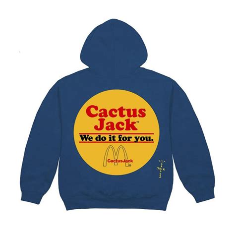 Travis Scott X Mcdonalds Cactus Jack Sticker Hoodie Blue Tra Fw20