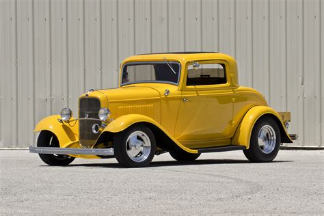 1932 Ford 3window Coupe Streetrod Hotrod Street Rod Hot Yellow Usa 4500x3000 01