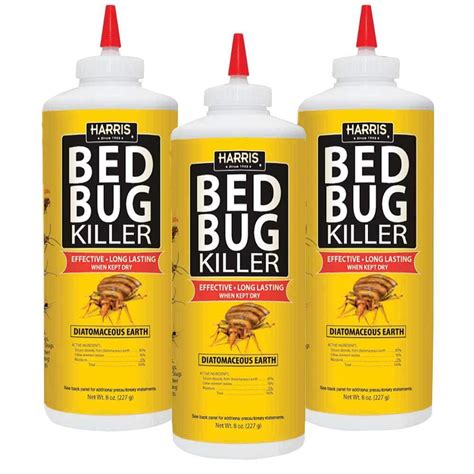 Harris 8 Oz Diatomaceous Earth Bed Bug Killer 3 Pack Hde8 3pk The