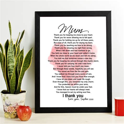 Personalised Mum Framed Poem Mum Poem Mum Framed Print Gift Etsy In Framed Poem Mum