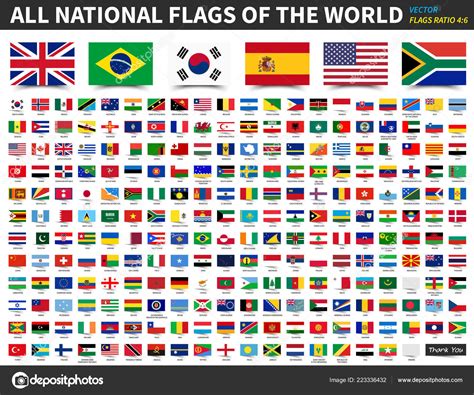 All National Flags World Ratio Design Float Sticky Note Paper — Stock