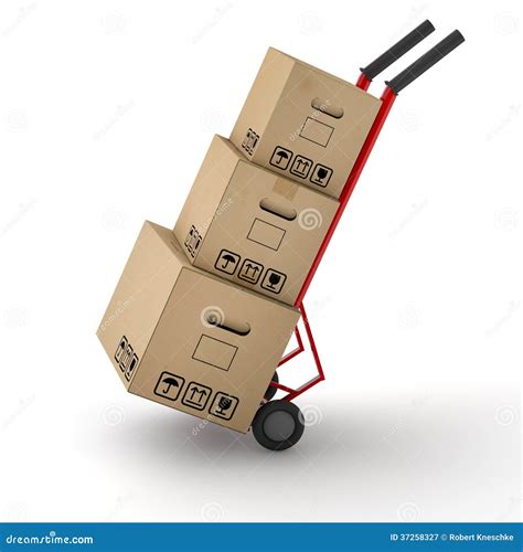 Moving Boxes On Hand Truck Dolly Royalty Free Stock Photography Image