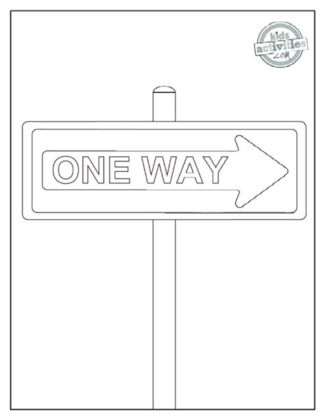 ️one Way Sign Coloring Page Free Download