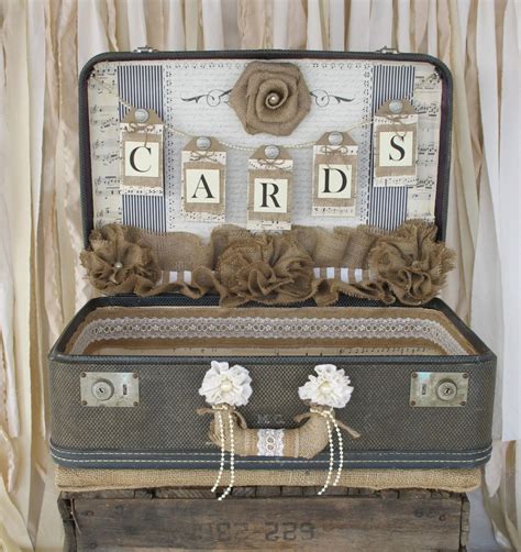 Vintage Suitcase Wedding Card Holder By Theshabbychicwedding 13500