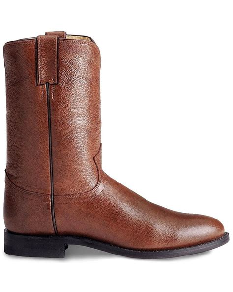 Justin Mens Classic Roper Cowboy Boots Round Toe Sheplers