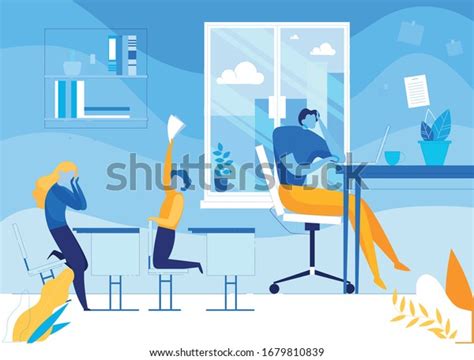 Hyperactive School Child Behaving Badly Class Stock Vector Royalty