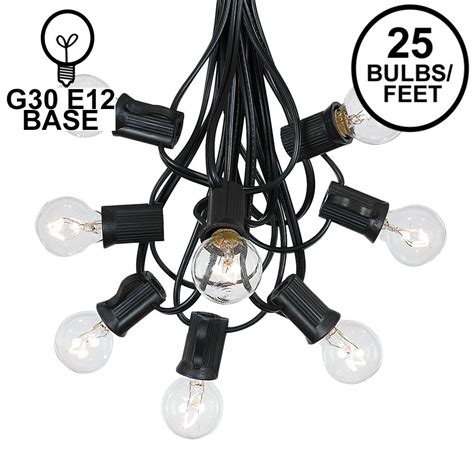 25 Foot G30 Outdoor Globe Patio String Lights Set Of 25 G30 Clear