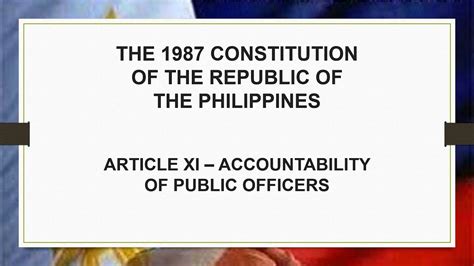 1987 Constitution Of The Philippines Article Xi Accountability Of