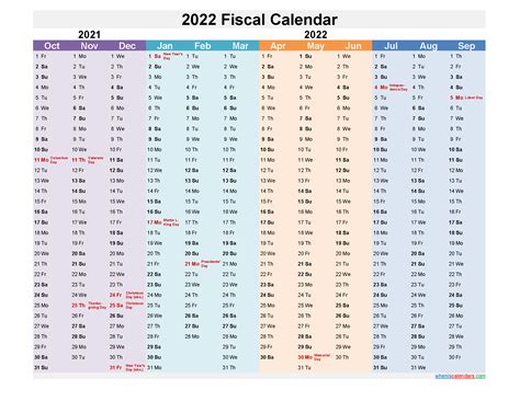Fiscal Year Calendar 2022 Template Nofiscal22y12