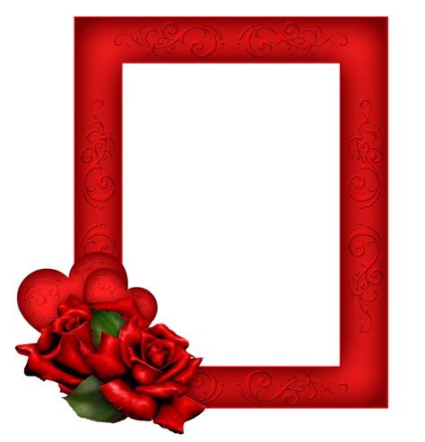 Beautiful Transparent Png Red Frame With Roses Gallery Yopriceville