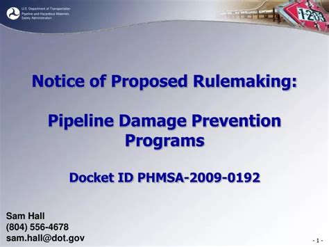 Ppt Notice Of Proposed Rulemaking Pipeline Damage Prevention