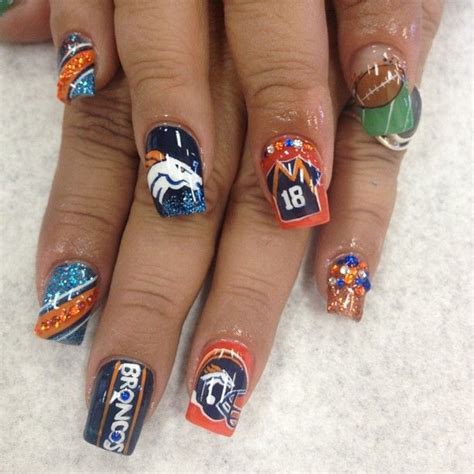 Denver Broncos Nail Design 49ers Nails Nfl Nails Seahawks Nails