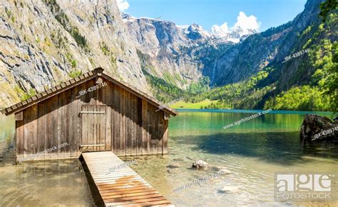 Boathouse In The Lake Obersee Salet On Lake Königssee National Park