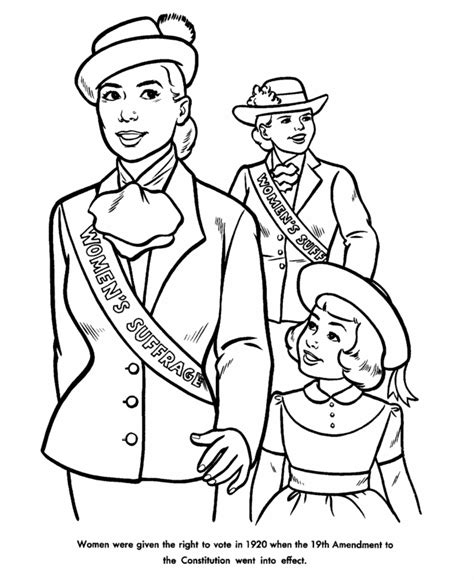 USA-Printables: Women's Suffrage coloring sheet - American History in