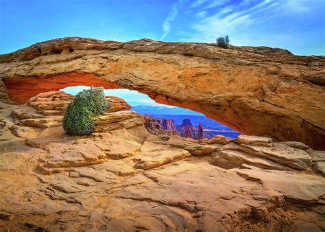 Mesa Arch Rock Formation In Canyonlands Park Moab Utah Usa Photograph