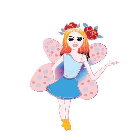 Vector Cute Little Fairy With Magic Wand Flying Vector Little Girl