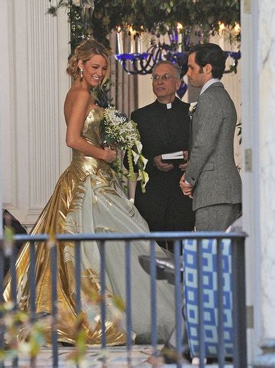 Blake Lively In Gold Wedding Dress For Gossip Girl Season Finale