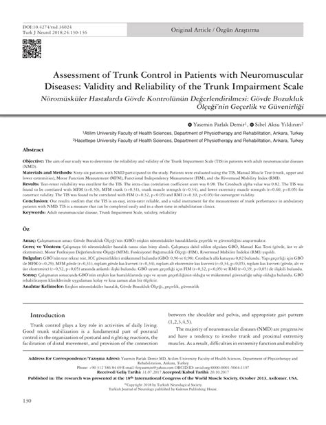 Pdf Assessment Of Trunk Control In Patients With Neuromuscular