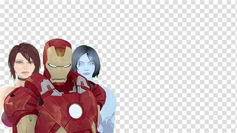 Game Buds Iron Man Avatar With Cortana And Soria Transparent Background