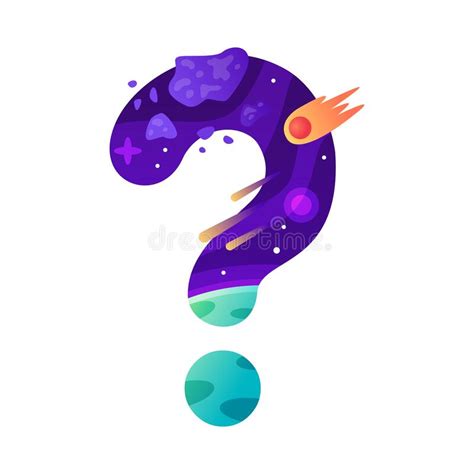 Space Question Mark As Punctuation Sign With Comet And Starry Sky