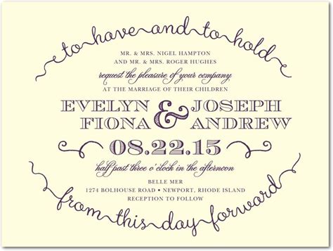 A Wedding Invitation That Incorporates Unique Typography Into The