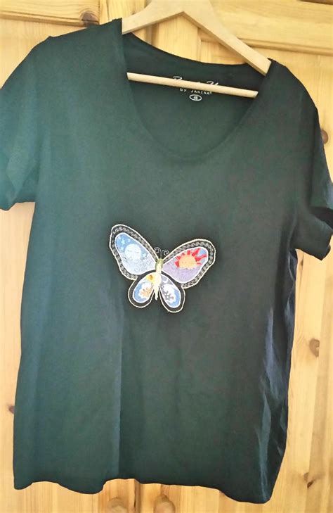 Embroidered t-shirt with fantastic butterfly free design - Embroidery ...