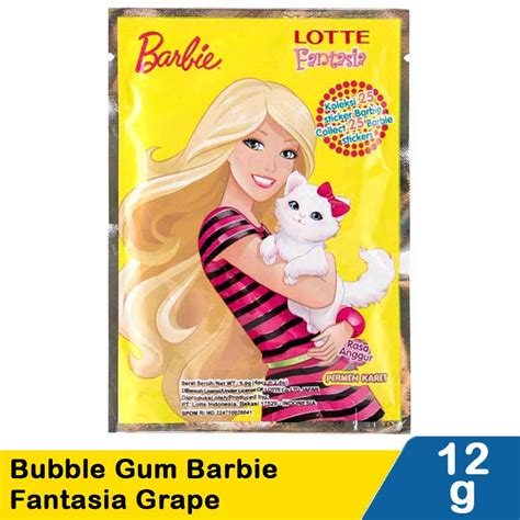 Lotte Bubble Gum Barbie Fantasia Grape Pck 96g Klikindomaret