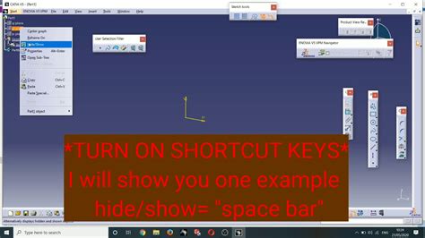 8 Catia How To Give Shortcut Keyboard Commands In Catia Youtube