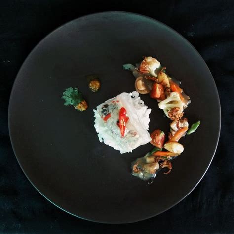 Rice Plating Indonesian Food Fine Dining Penyajian Makanan Fotografi