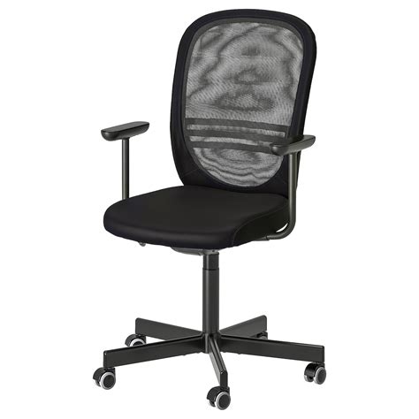 Flintan Office Chair With Armrests Black Ikea