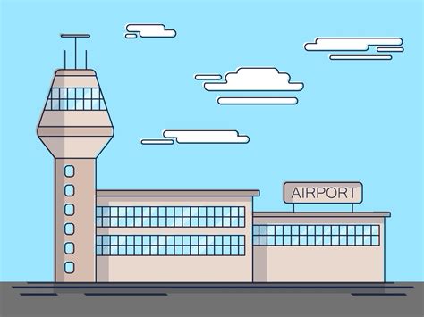 Airport Simple Illustration Vector Download